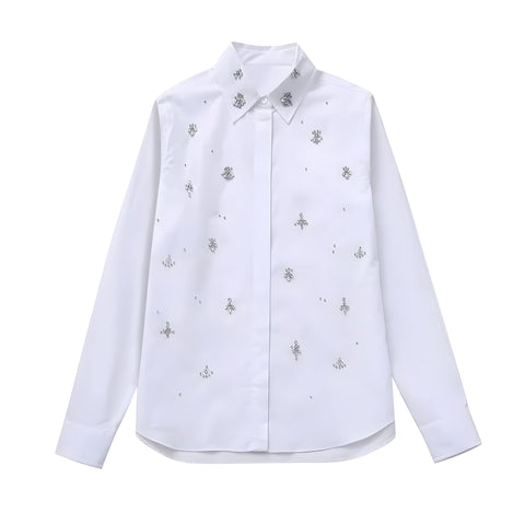 The Eirian Long Sleeve Studded Blouse Saint Ashley XS 