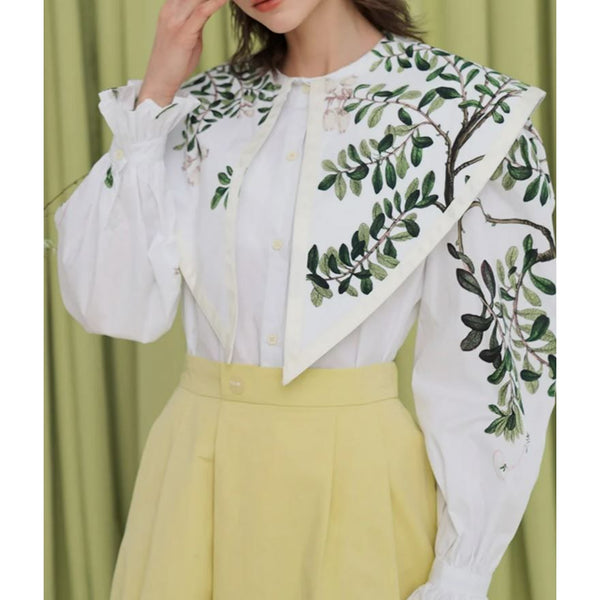 The Vine Long-Sleeve Chiffon Blouse 0 SA Styles 