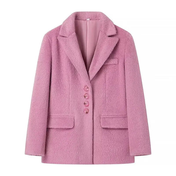 The Anselm Long Sleeve Winter Coat Saint Ashley Pink S 