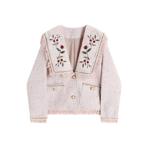 The Cherry Long Sleeve Embroidered Cardigan 0 SA Styles M 