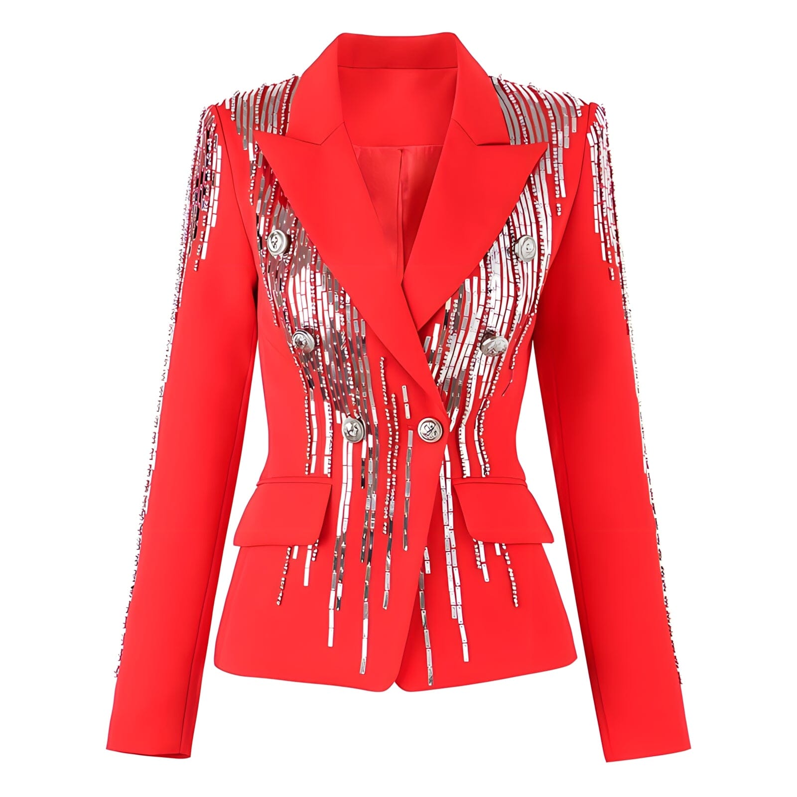 The Fireworks Long Sleeve Sequin Blazer 0 SA Styles S 