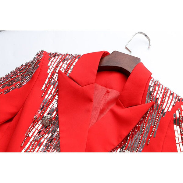 The Fireworks Long Sleeve Sequin Blazer 0 SA Styles 