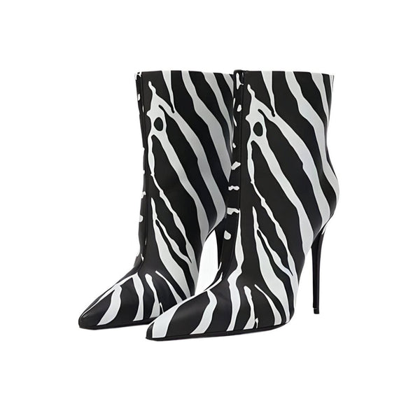 The Zebra High-Heel Ankle Boots 0 SA Styles EU 34 / US 4.5 