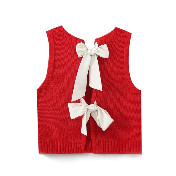 The Genevra Sleeveless Knitted Coat Saint Ashley Red M CHINA