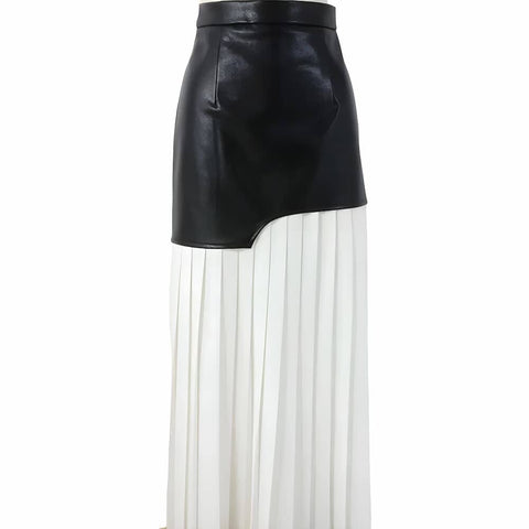 The Adaline High-Waisted Patchwork Skirt - Multiple Colors SA Formal White XS 