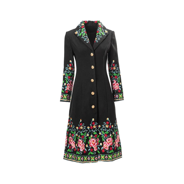 The Rosabella Long Sleeve Embroidered Trench Coat Saint Ashley 