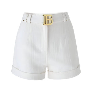 The Bey High-Waist Denim Shorts - Multiple Colors 0 SA Styles White S 