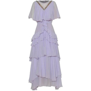 The Ismene Short Sleeve Dress Saint Ashley Purple S 