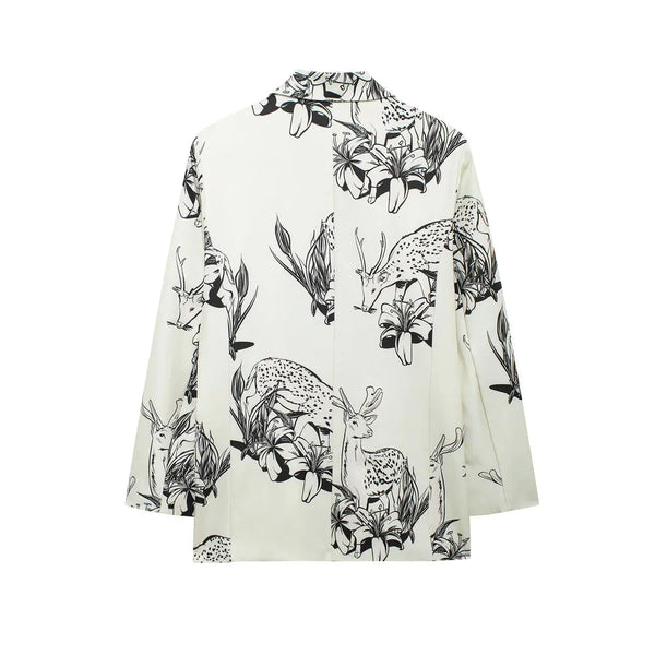 The Corvina Long Sleeve Printed Blazer Saint Ashley 