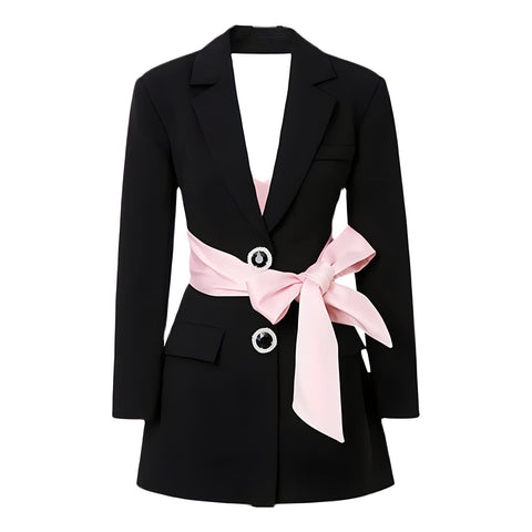 The Lyra Belted Slim Fit Blazer - Multiple Colors SA Formal Black S 