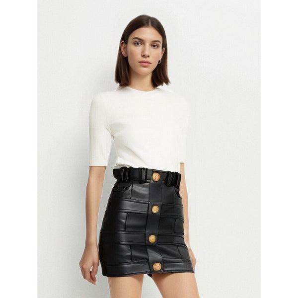 The Rochelle Faux Leather Mini Skirt 0 SA Styles 