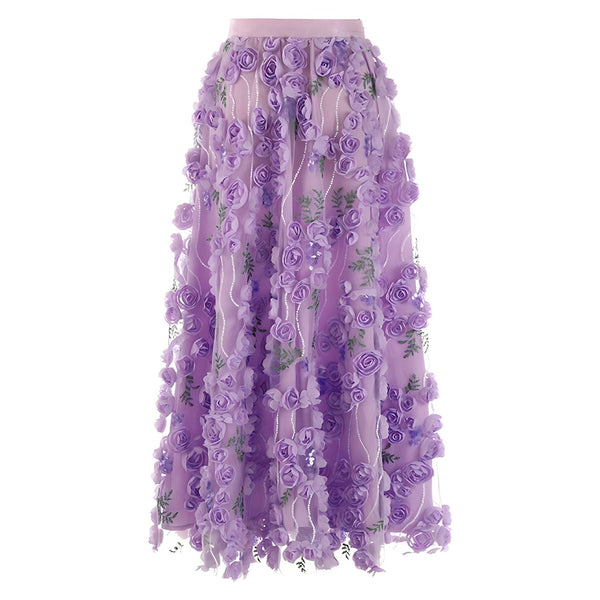 The Lilac Sequin High-Waisted Skirt 0 SA Styles S 