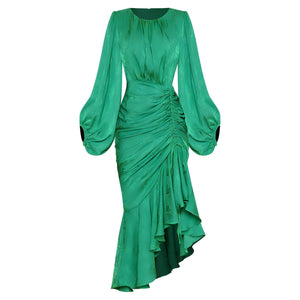 The Emerald Ruched Long Sleeve Dress 0 SA Styles S 