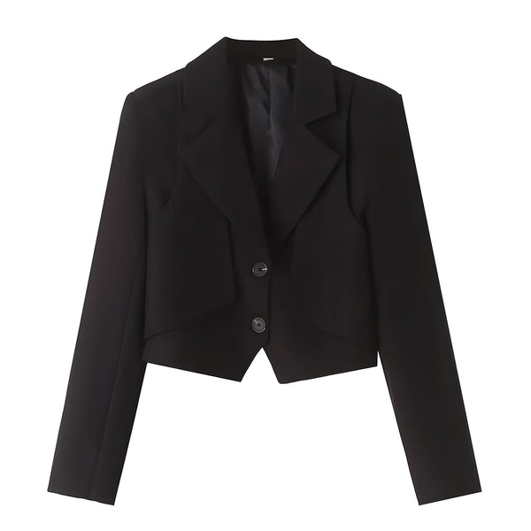 The Persephone Long Sleeve Blazer - Multiple Colors Saint Ashley Black S 