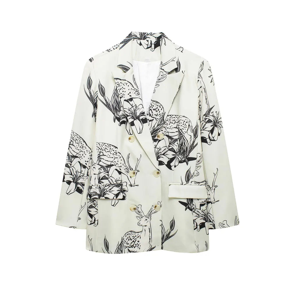 The Corvina Long Sleeve Printed Blazer Saint Ashley S 