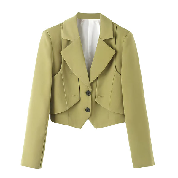 The Persephone Long Sleeve Blazer - Multiple Colors Saint Ashley Green S 