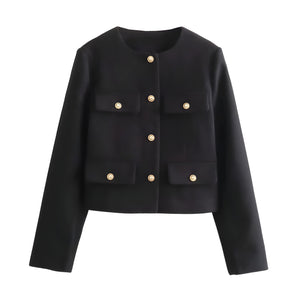 The Livia Long Sleeve Coat Saint Ashley Black XS 