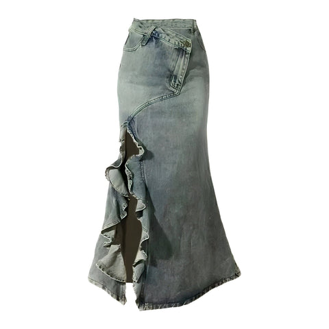 The Hectoria High Waist Denim Skirt SA Formal S 