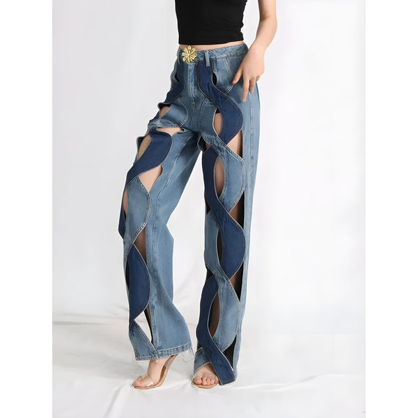 The Rowan High-Waisted Patchwork Pants SA Formal 