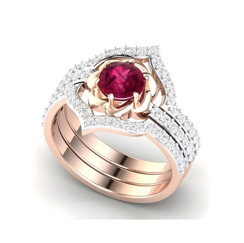 The Ruby Rose Inlaid Ring 0 SA Styles 