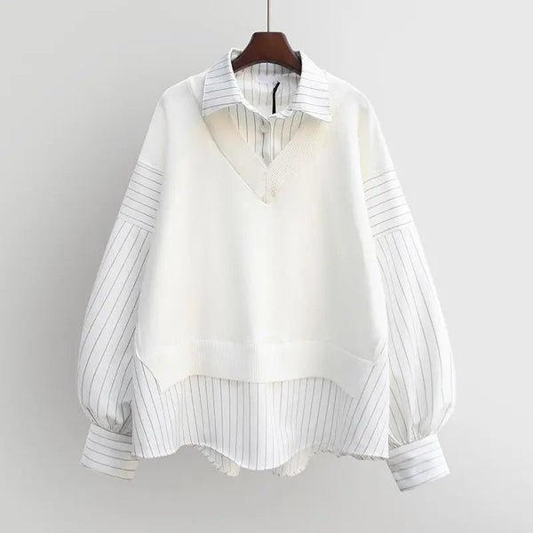 The Lucille Long Sleeve Blouse Saint Ashley White S 