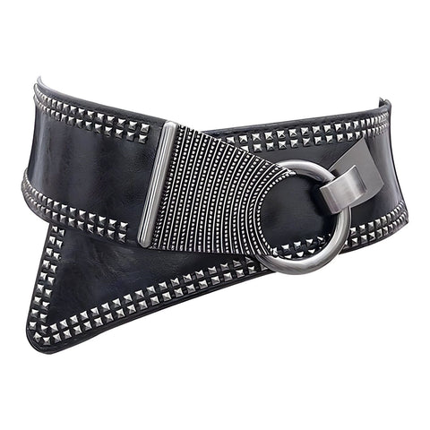 The Rockstar Faux Leather Waistband Belt - Multiple Colors 0 SA Styles Black 83cm 