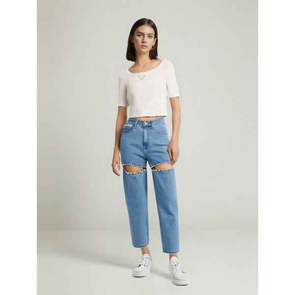 The Raina High-Waisted Denim Pants 0 SA Styles 