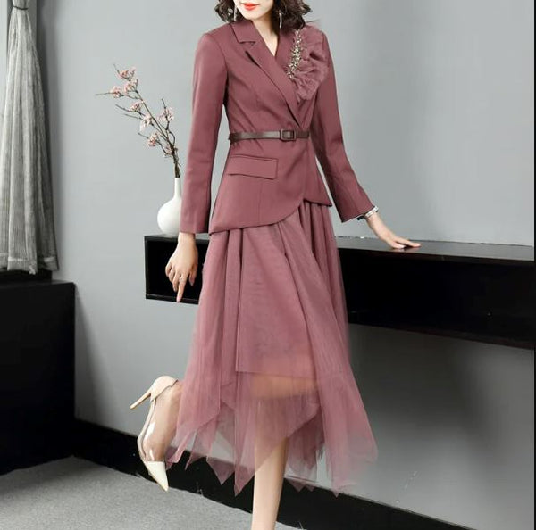 The Siohban Long Sleeve Two Piece Dress - Multiple Colors Luke + Larry 