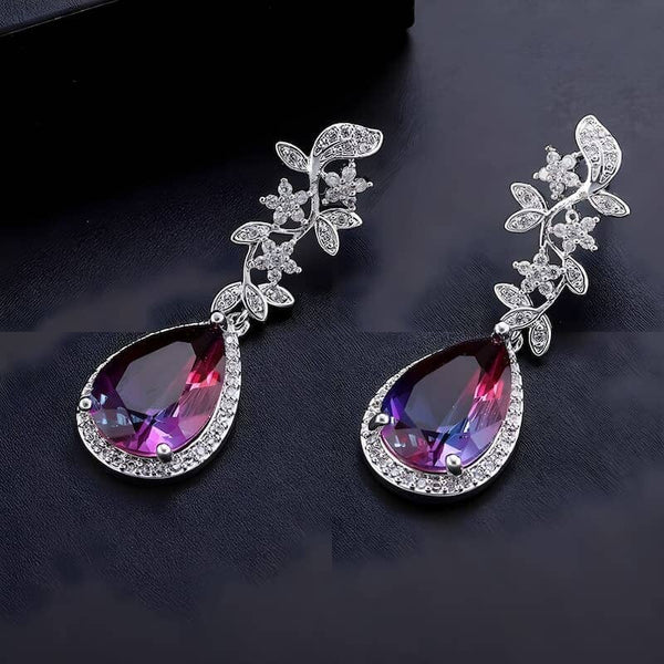 The Aurora Crystal Drop Earrings Luke + Larry 