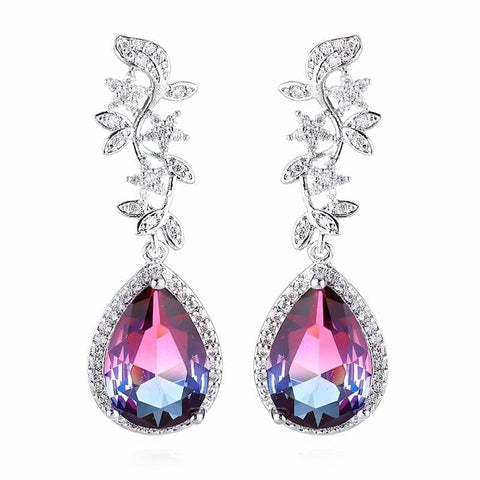 The Aurora Crystal Drop Earrings Luke + Larry 