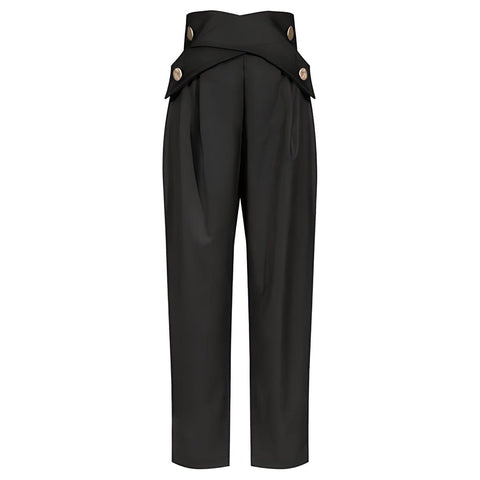 The Alexis High Waist Asymmetrical Trousers - Multiple Colors Sarah Ashley Black S 