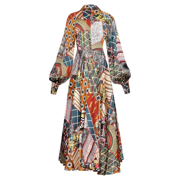 The Mosaic Long Sleeve Dress MoaaYina Official Store M 