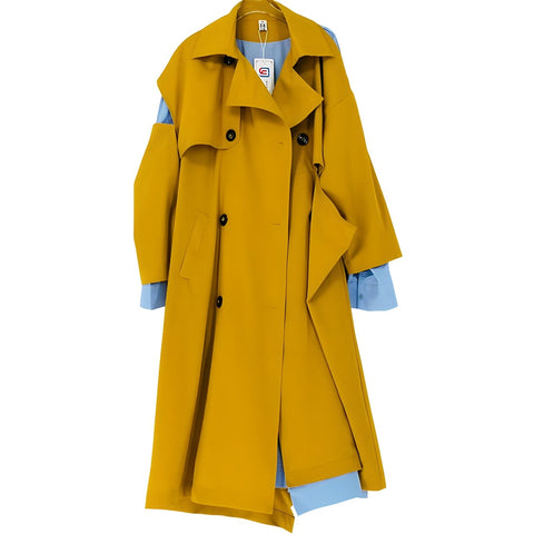 The Canary Long Sleeve Spliced Trenchcoat SA Studios M 