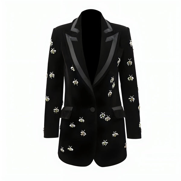 The Giovanna Velvet Long Tail Blazer Luke + Larry S 