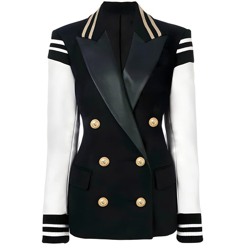 The Felicity Faux Leather Varsity Blazer Shop5798684 Store S 