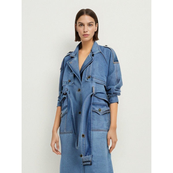 The Alexa Denim Trench Coat Luke + Larry 