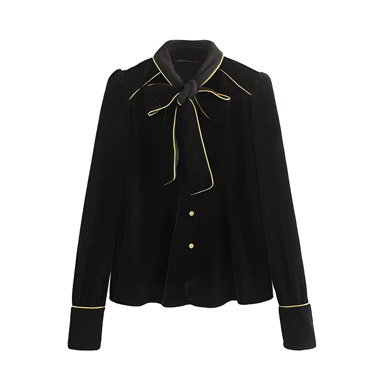 The Louise Velvet Bow Tie Blouse xiaoxiaozi Store XS 