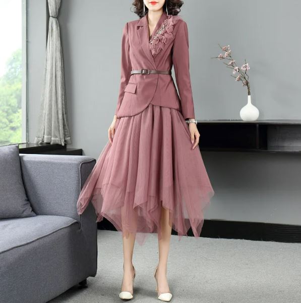 The Siohban Long Sleeve Two Piece Dress - Multiple Colors Luke + Larry 