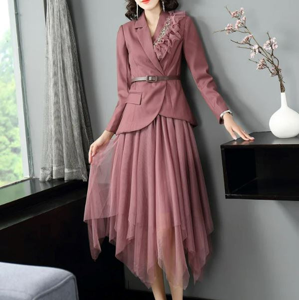 The Siohban Long Sleeve Two Piece Dress - Multiple Colors Luke + Larry 