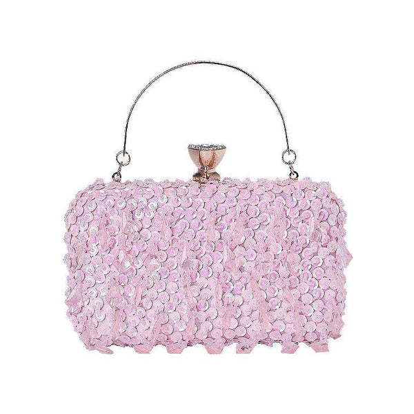 The "Gabriela" Sequin Clutch Purse - Multiple Colors Hypersku Pink 