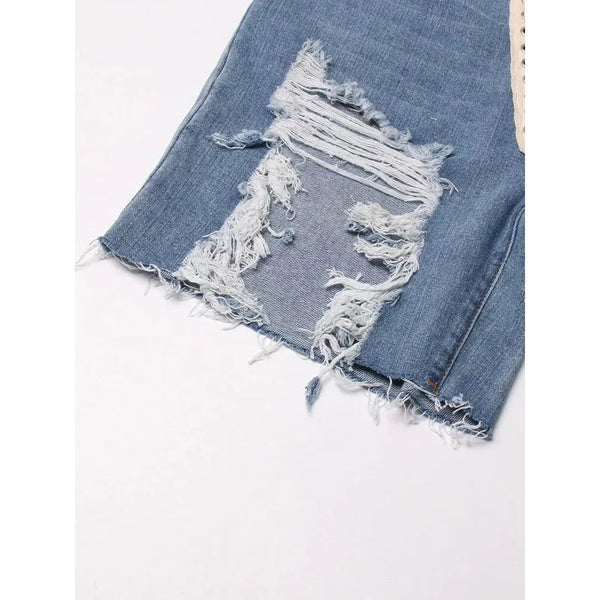 The Peyton High Waist Distressed Denim Shorts 0 SA Styles 