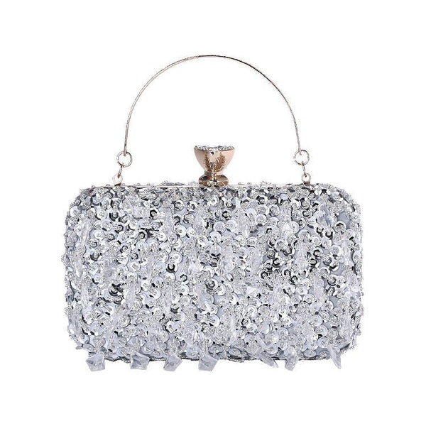 The "Gabriela" Sequin Clutch Purse - Multiple Colors Hypersku Silver 