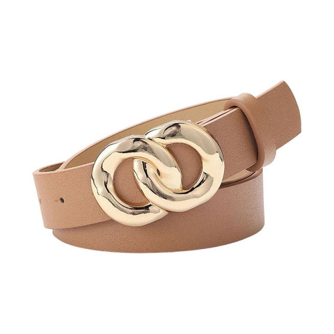 Women Belts Soft Faux Leather Double Ring Buckle Waistband 2022 New Vintage Decorative Casual All-Match Jeans Ladies Belts 0 SA Styles Khaki 105CM 