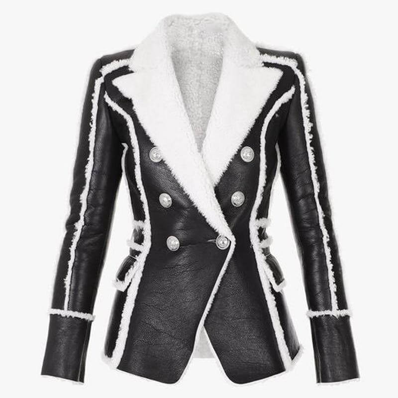 The "Everest" Faux Fur Vegan Leather Blazer RoseLily Store XXS 