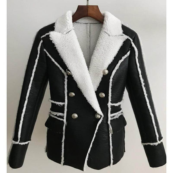 The "Everest" Faux Fur Vegan Leather Blazer RoseLily Store 