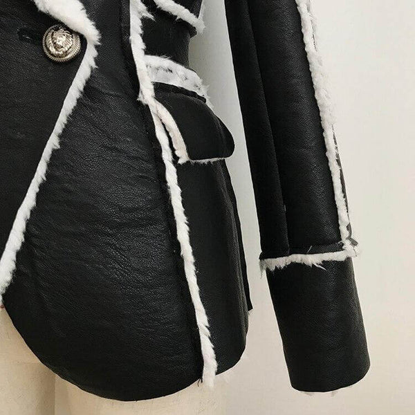 The "Everest" Faux Fur Vegan Leather Blazer RoseLily Store 