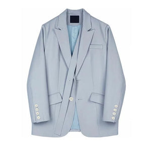 The Sylvia Strapped Blazer - Multiple Colors Luke + Larry Powder Blue S 