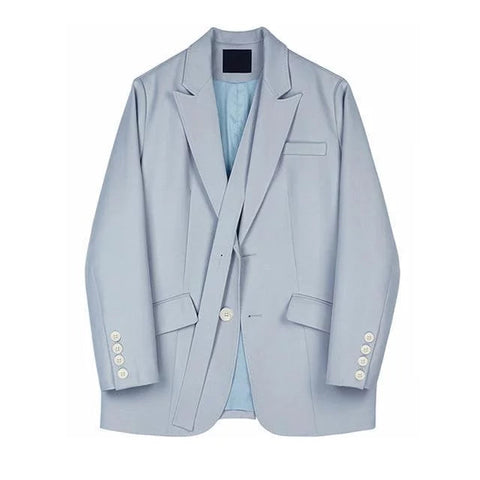 The Sylvia Strapped Blazer - Multiple Colors Luke + Larry Powder Blue S 