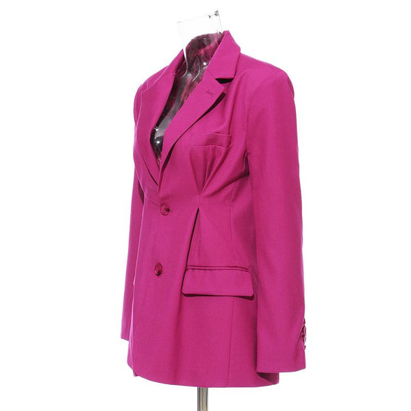 The "Magenta" Pleated Blazer Sarah Ashley 