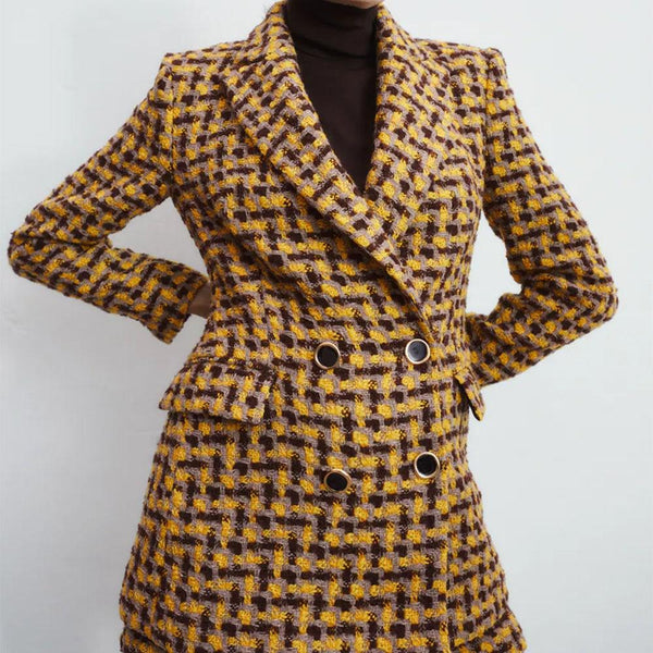 The "Hive" Houndstooth Long Sleeve Blazer SA Studios 